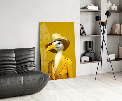 Bird Vogue Glass Wall Art