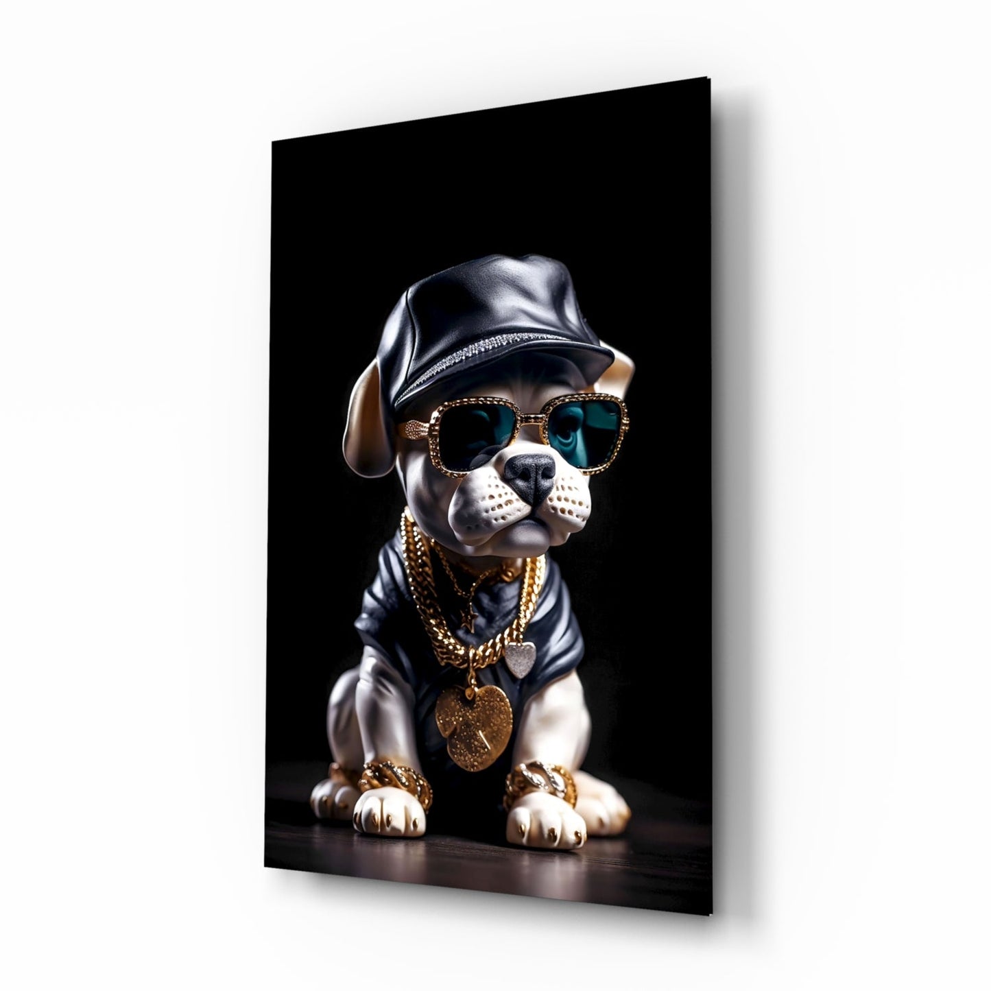 Puppy Vogue Glass Wall Art
