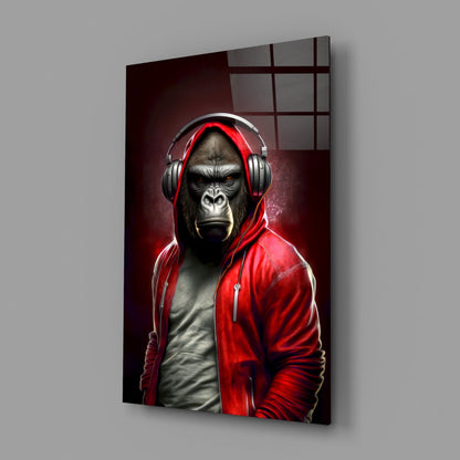 Animal Vogue Scarlet Hoodie Glass Wall Art