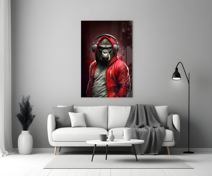 Animal Vogue Scarlet Hoodie Glass Wall Art