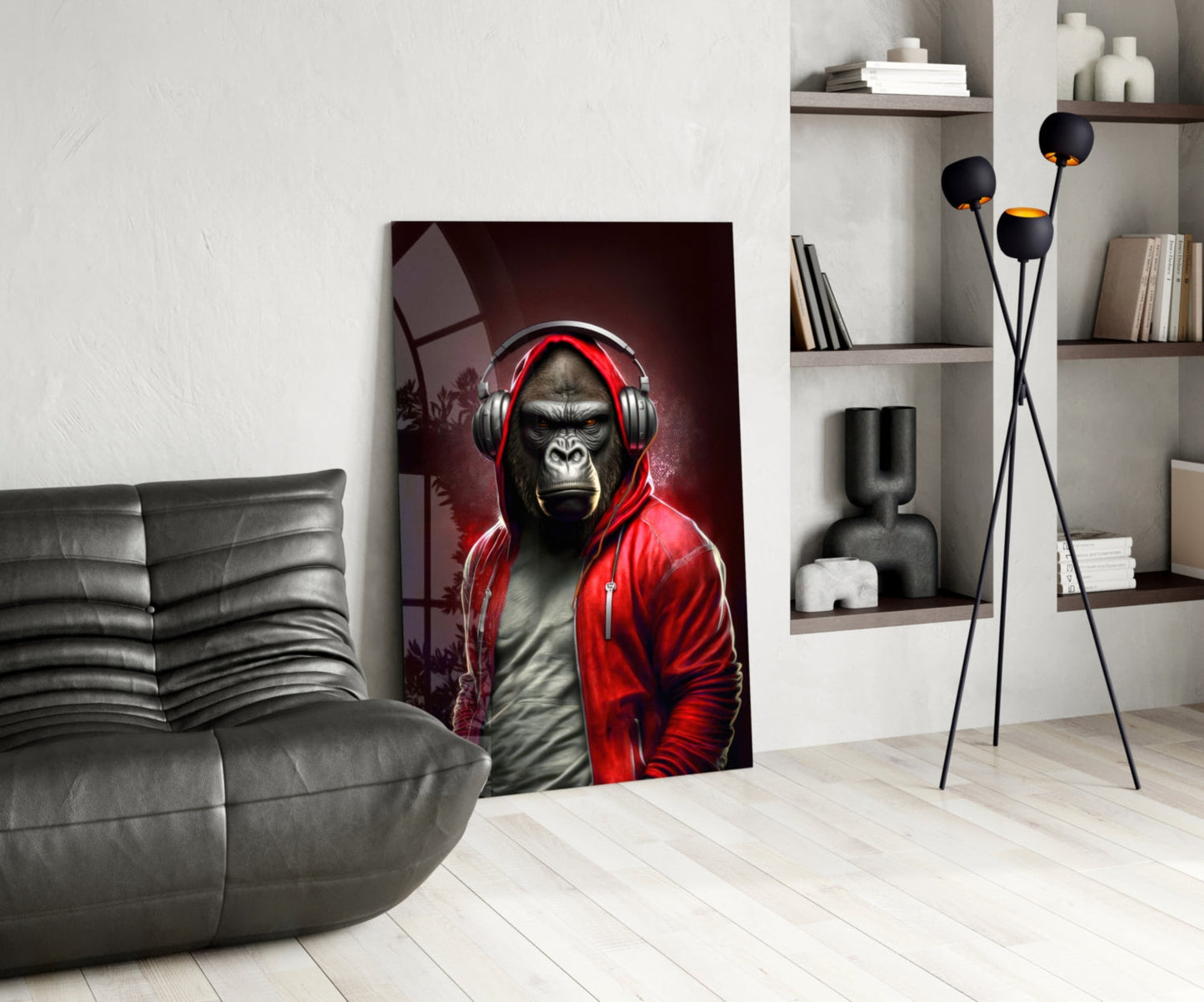 Animal Vogue Scarlet Hoodie Glass Wall Art