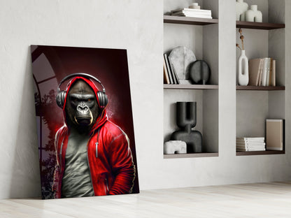 Animal Vogue Scarlet Hoodie Glass Wall Art