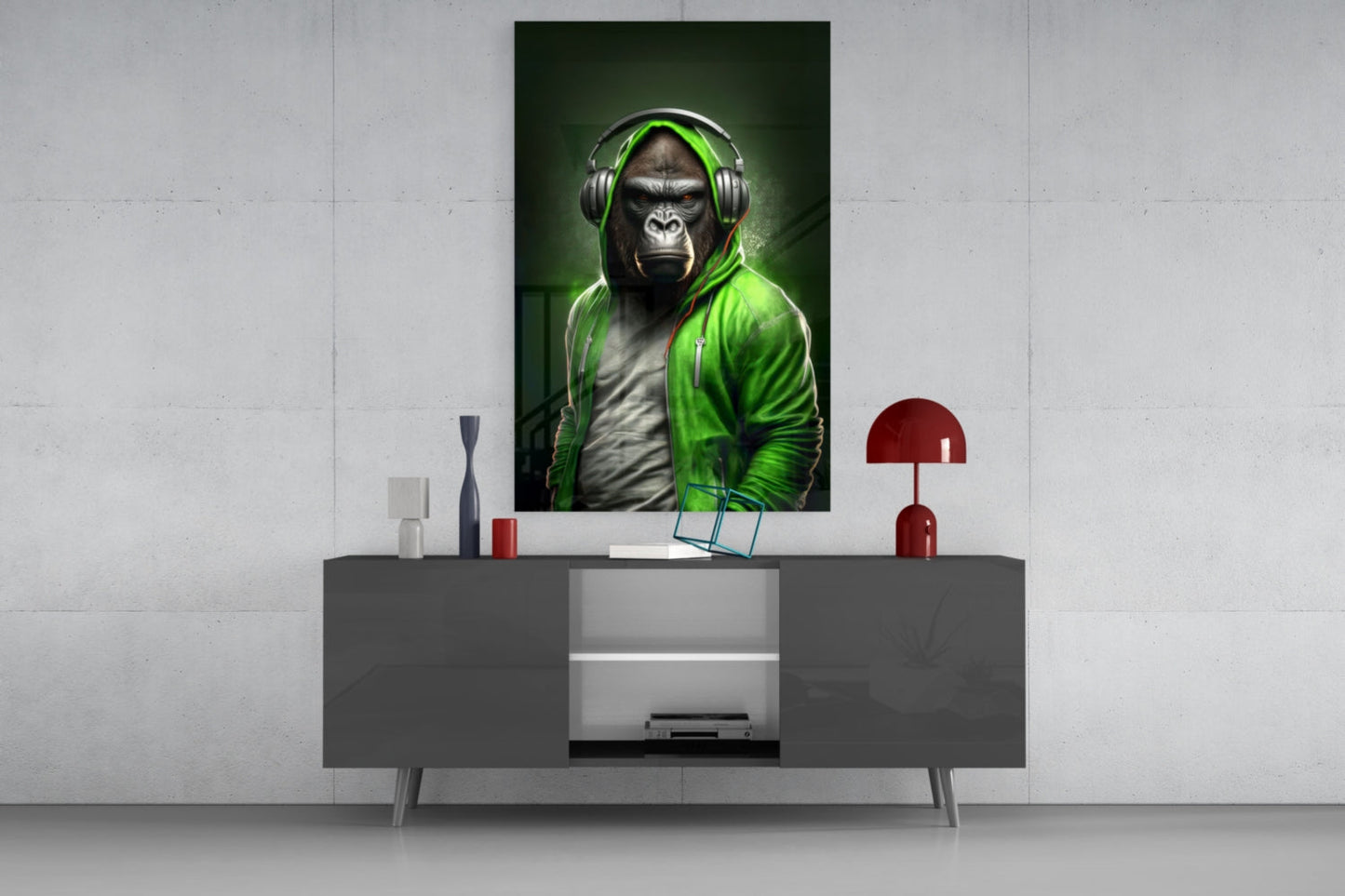 Animal Vogue Lime Hoodie Glass Wall Art