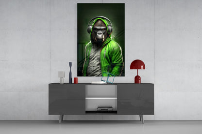 Animal Vogue Lime Hoodie Glass Wall Art