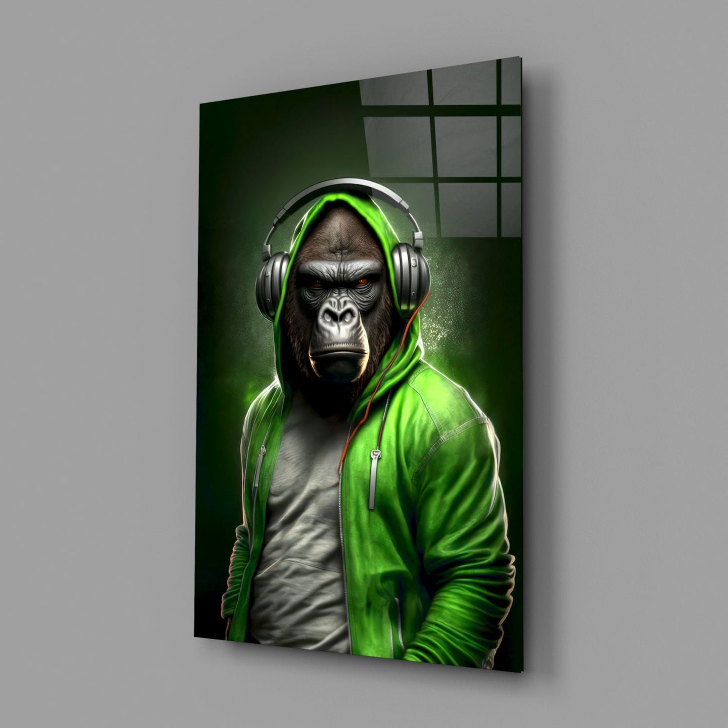 Animal Vogue Lime Hoodie Glass Wall Art