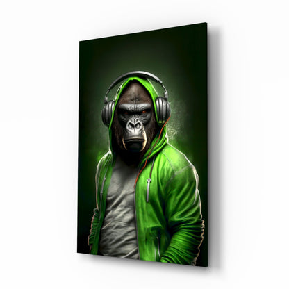 Animal Vogue Lime Hoodie Glass Wall Art