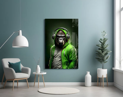 Animal Vogue Lime Hoodie Glass Wall Art