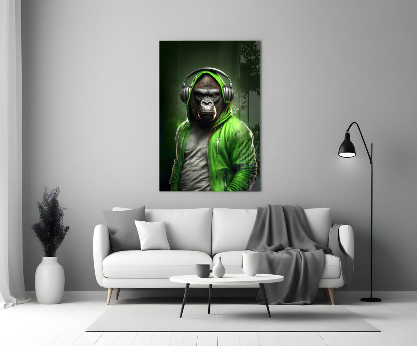 Animal Vogue Lime Hoodie Glass Wall Art