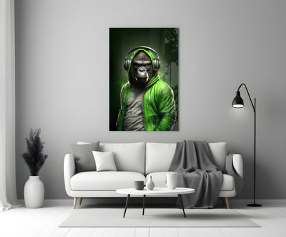 Animal Vogue Lime Hoodie Glass Wall Art
