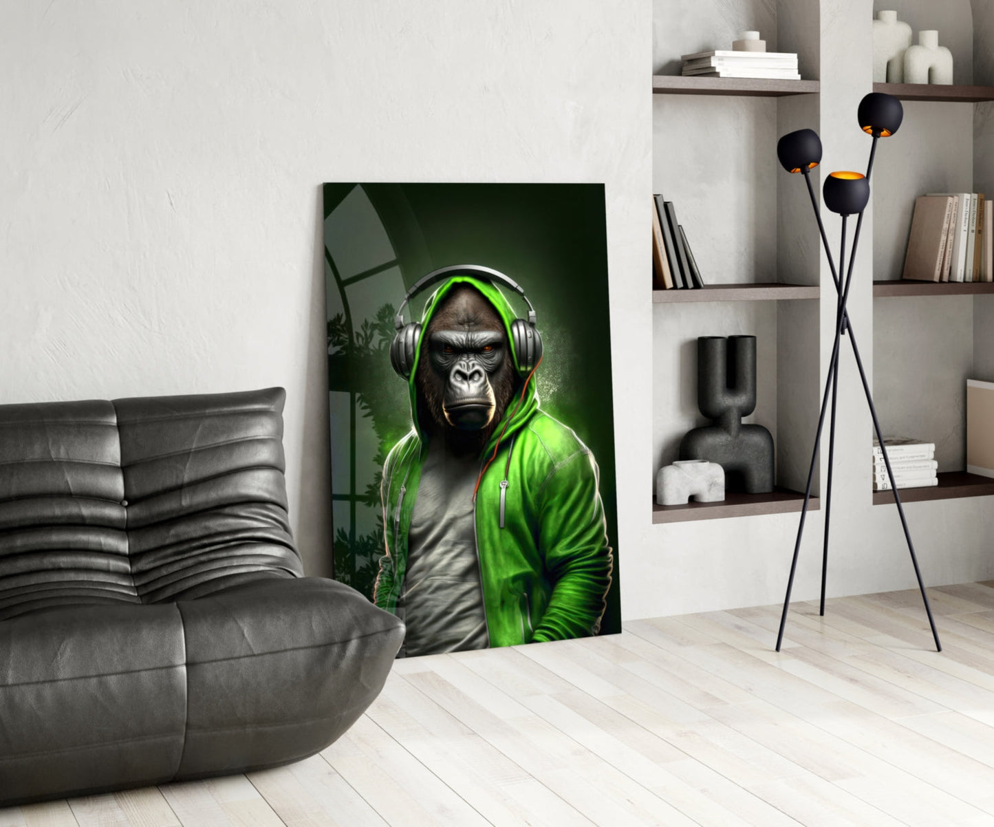 Animal Vogue Lime Hoodie Glass Wall Art