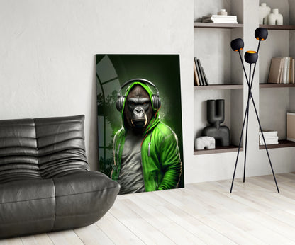 Animal Vogue Lime Hoodie Glass Wall Art