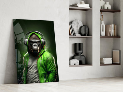 Animal Vogue Lime Hoodie Glass Wall Art