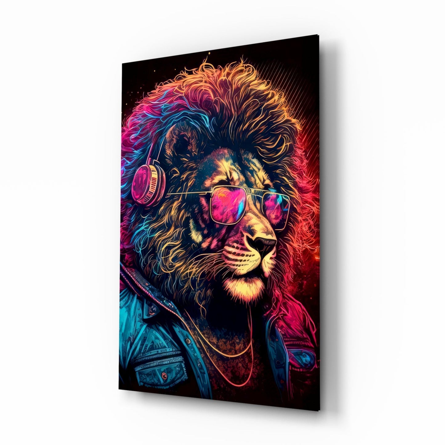 Charismatic Lion Glass Wall Art