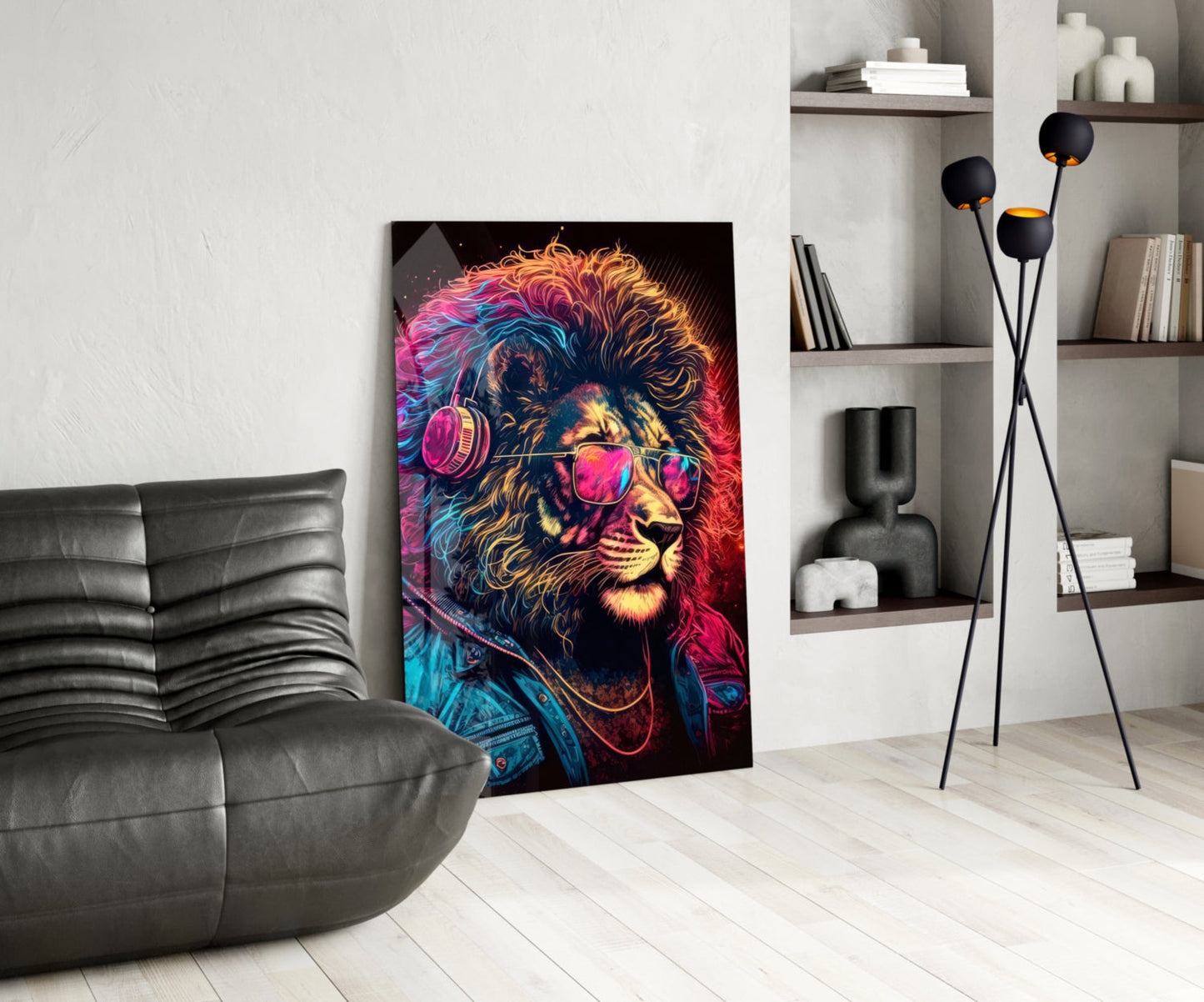 Charismatic Lion Glass Wall Art