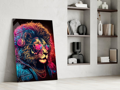 Charismatic Lion Glass Wall Art