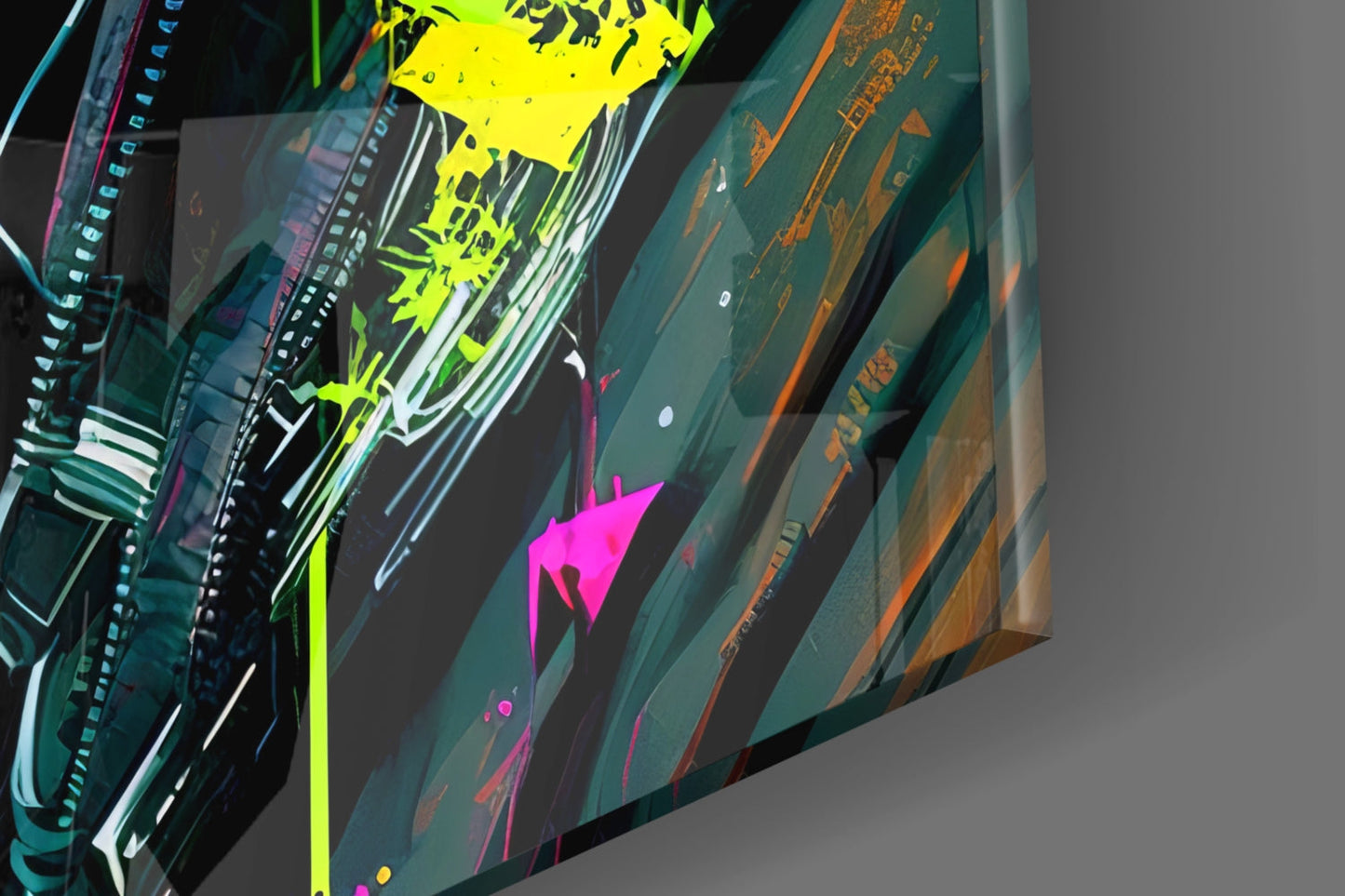 Cyberpunk Portrait Glass Wall Art