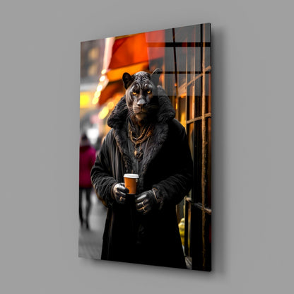 Java the Leopard Glass Wall Art