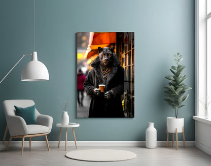 Java the Leopard Glass Wall Art