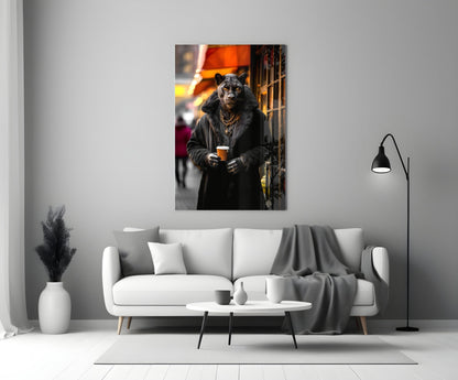 Java the Leopard Glass Wall Art