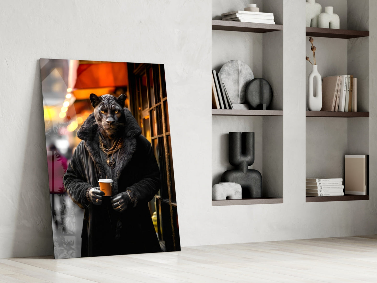 Java the Leopard Glass Wall Art