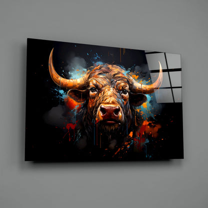 Bull Glass Wall Art