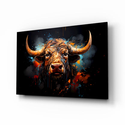 Bull Glass Wall Art