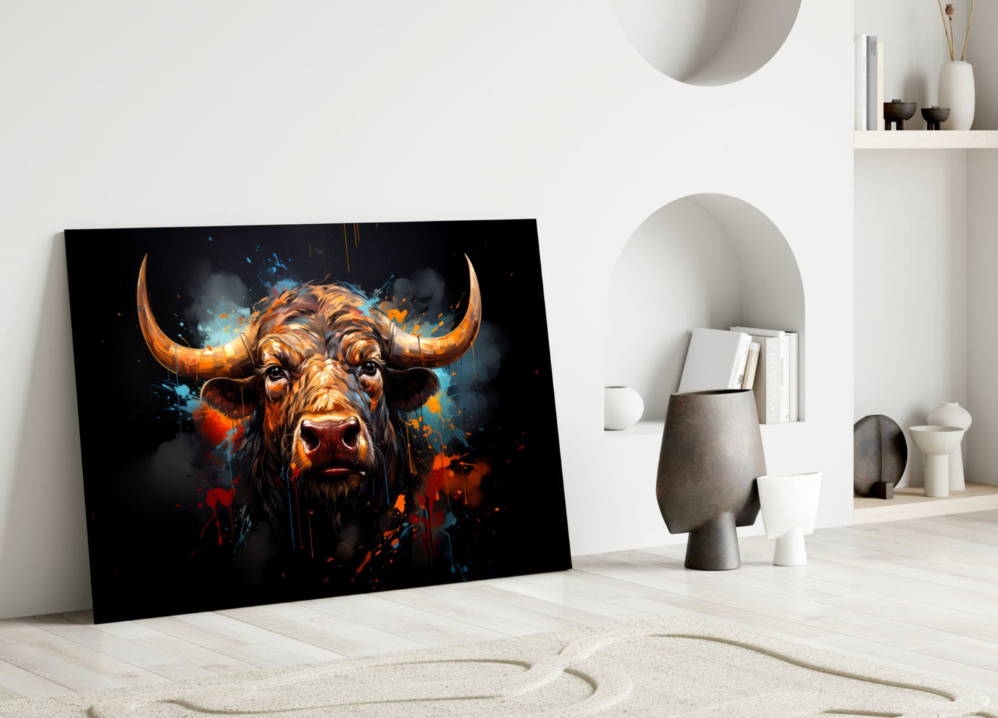 Bull Glass Wall Art