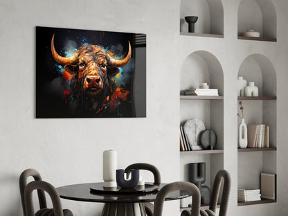 Bull Glass Wall Art