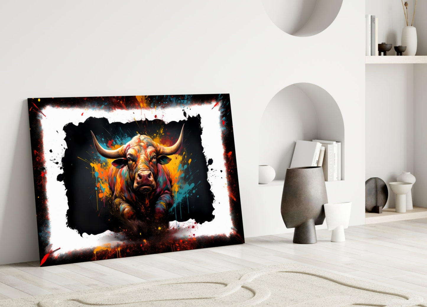 Bull Glass Wall Art