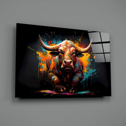 Bull Glass Wall Art
