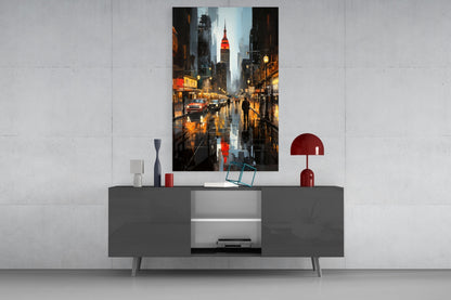 Empire State Twilight Glass Wall Art