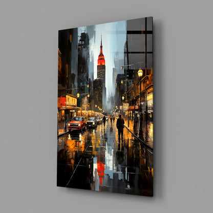 Empire State Twilight Glass Wall Art