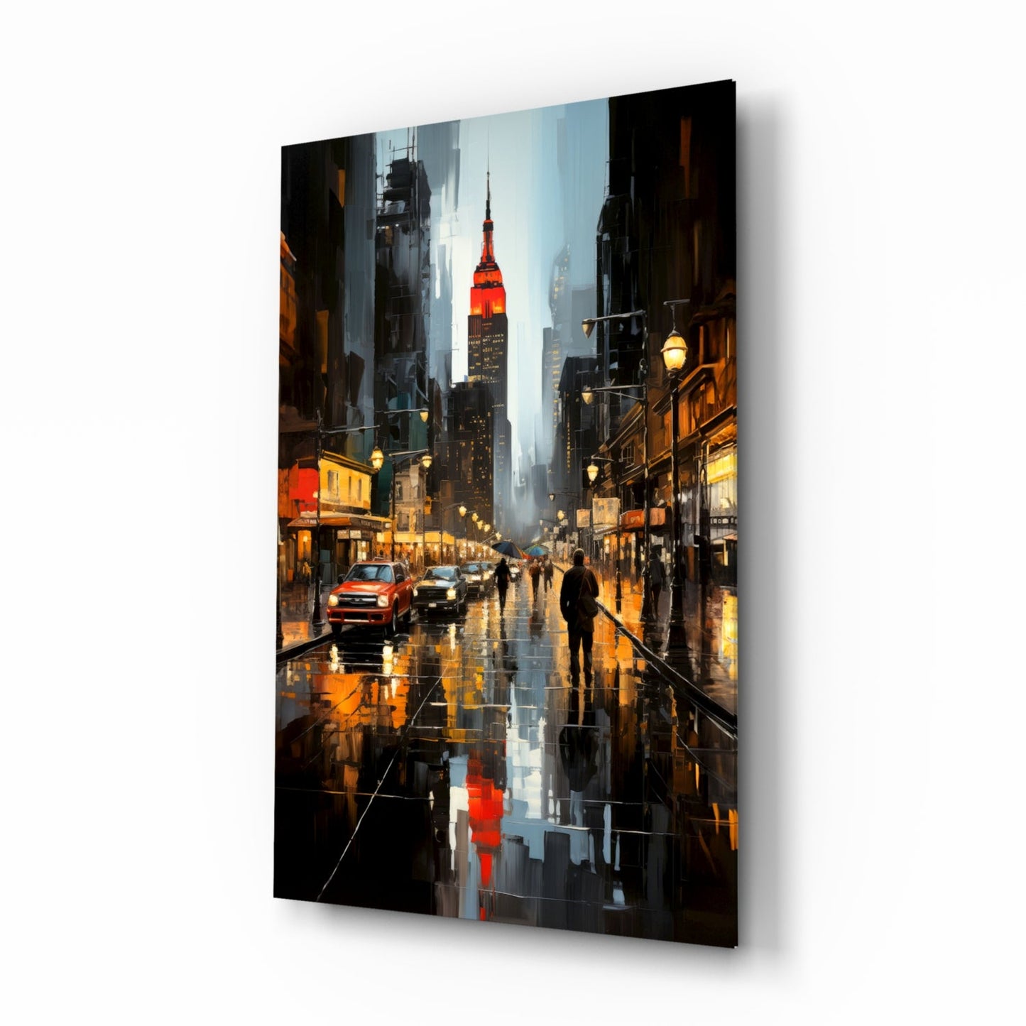 Empire State Twilight Glass Wall Art