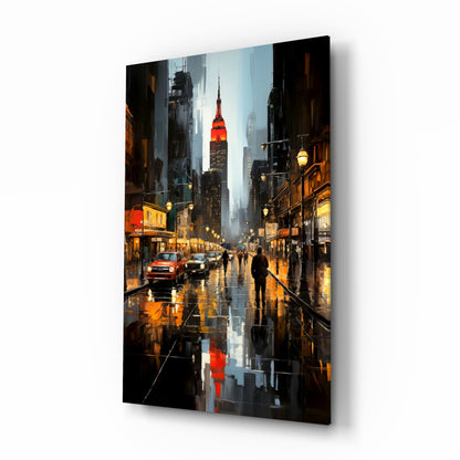 Empire State Twilight Glass Wall Art
