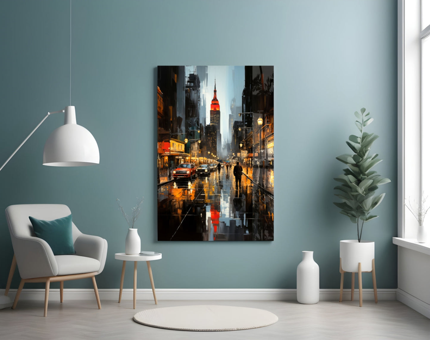 Empire State Twilight Glass Wall Art