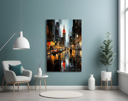 Empire State Twilight Glass Wall Art