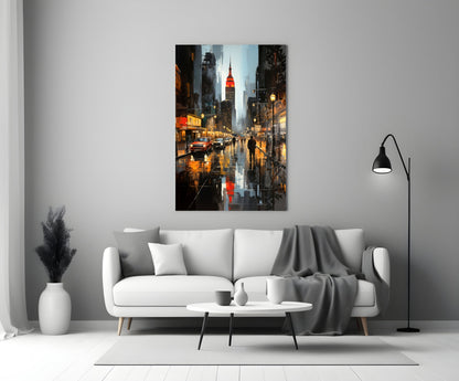 Empire State Twilight Glass Wall Art