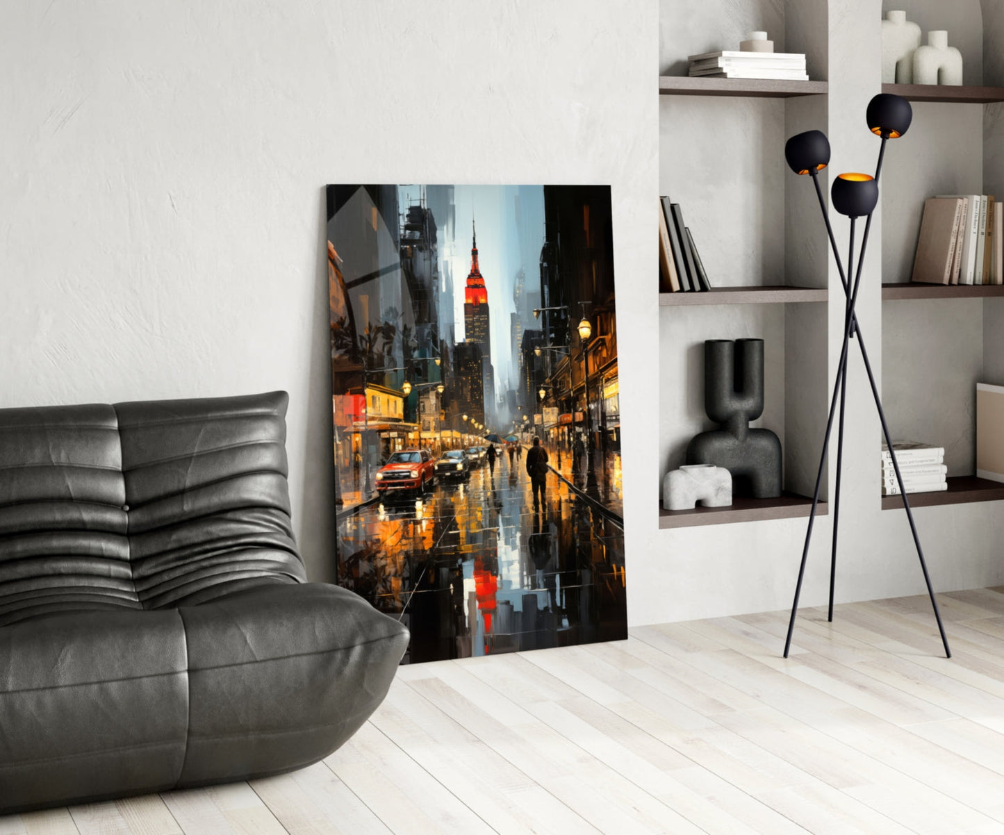 Empire State Twilight Glass Wall Art