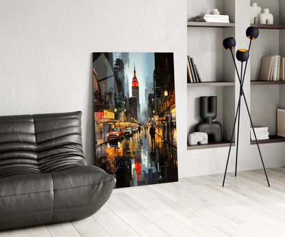 Empire State Twilight Glass Wall Art