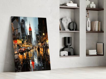 Empire State Twilight Glass Wall Art