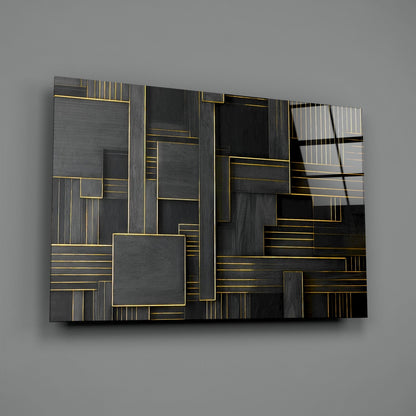Art Deco Rectangles Glass Wall Art
