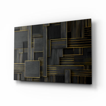 Art Deco Rectangles Glass Wall Art