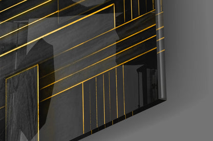 Art Deco Rectangles Glass Wall Art