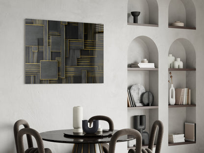 Art Deco Rectangles Glass Wall Art