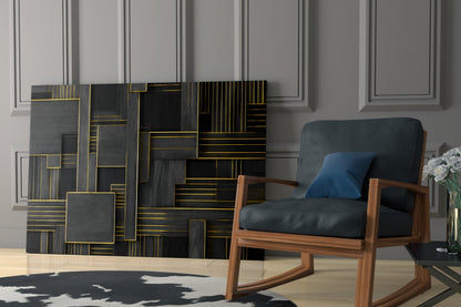 Art Deco Rectangles Glass Wall Art