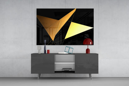 Yellow Wings Glass Wall Art