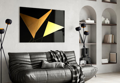 Yellow Wings Glass Wall Art