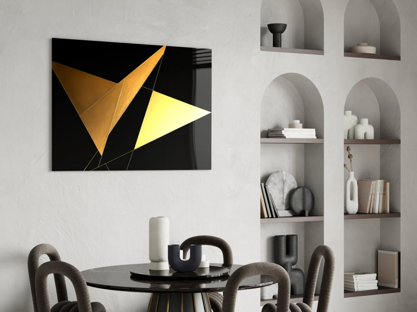 Yellow Wings Glass Wall Art