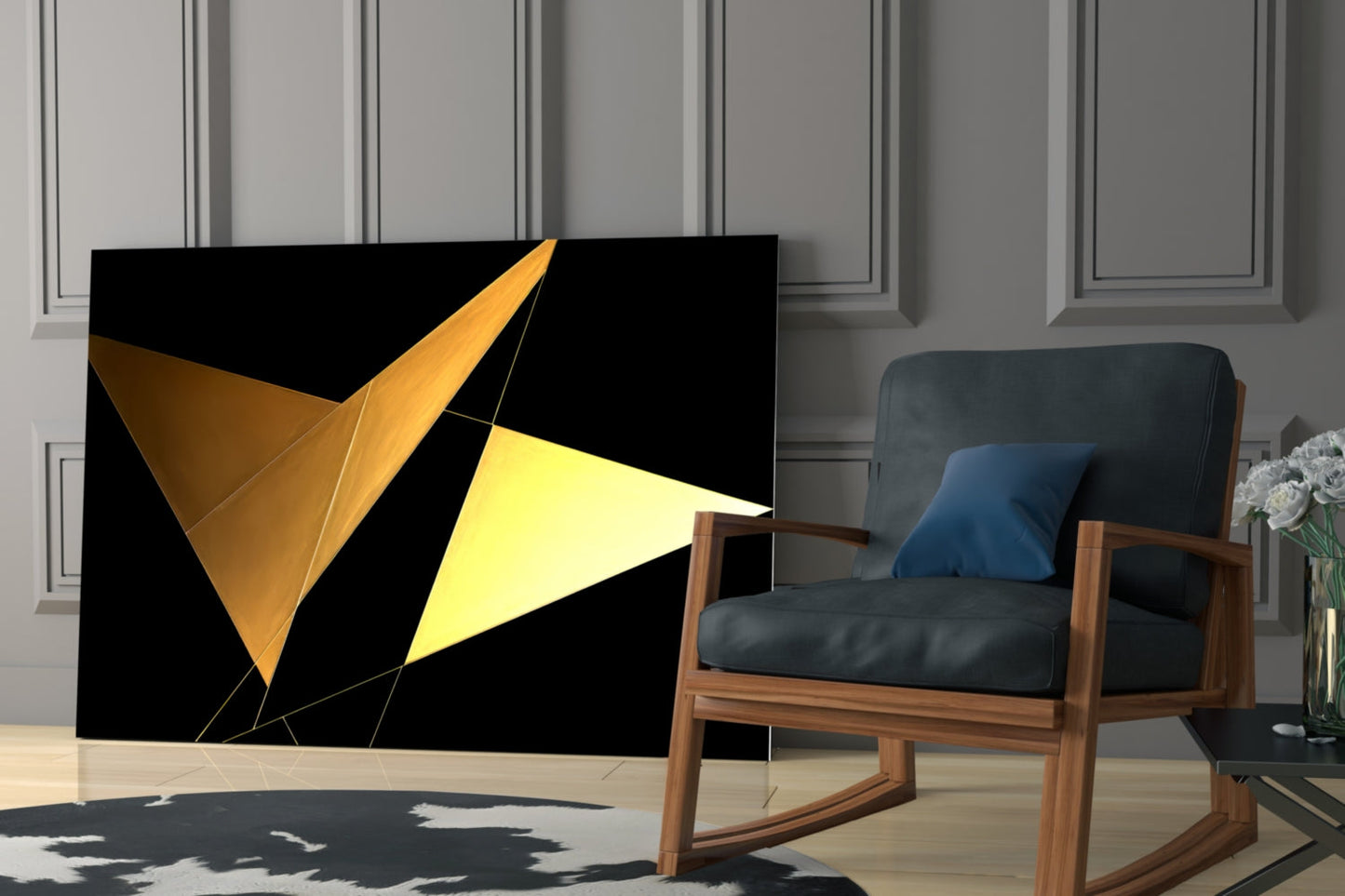 Yellow Wings Glass Wall Art