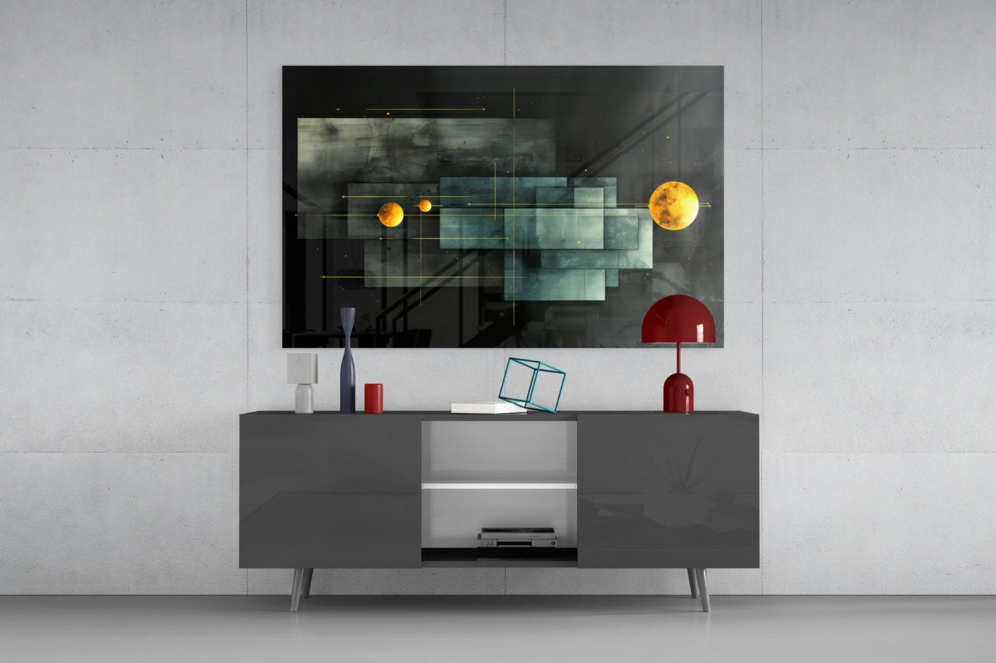 Planet Race Glass Wall Art